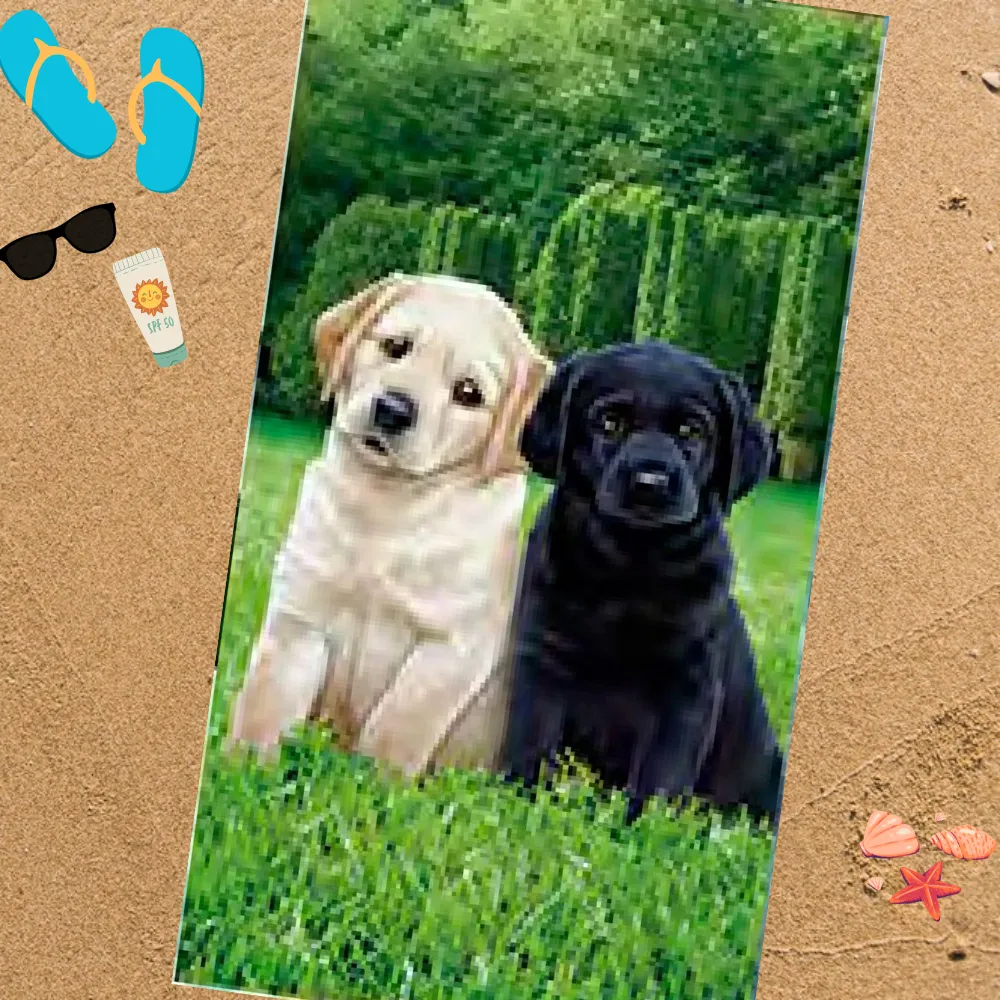 visuel drap de plage enfant sur fond plage